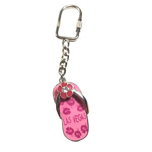 Las Vegas Metal Sandal Pink Flower Rhinestone